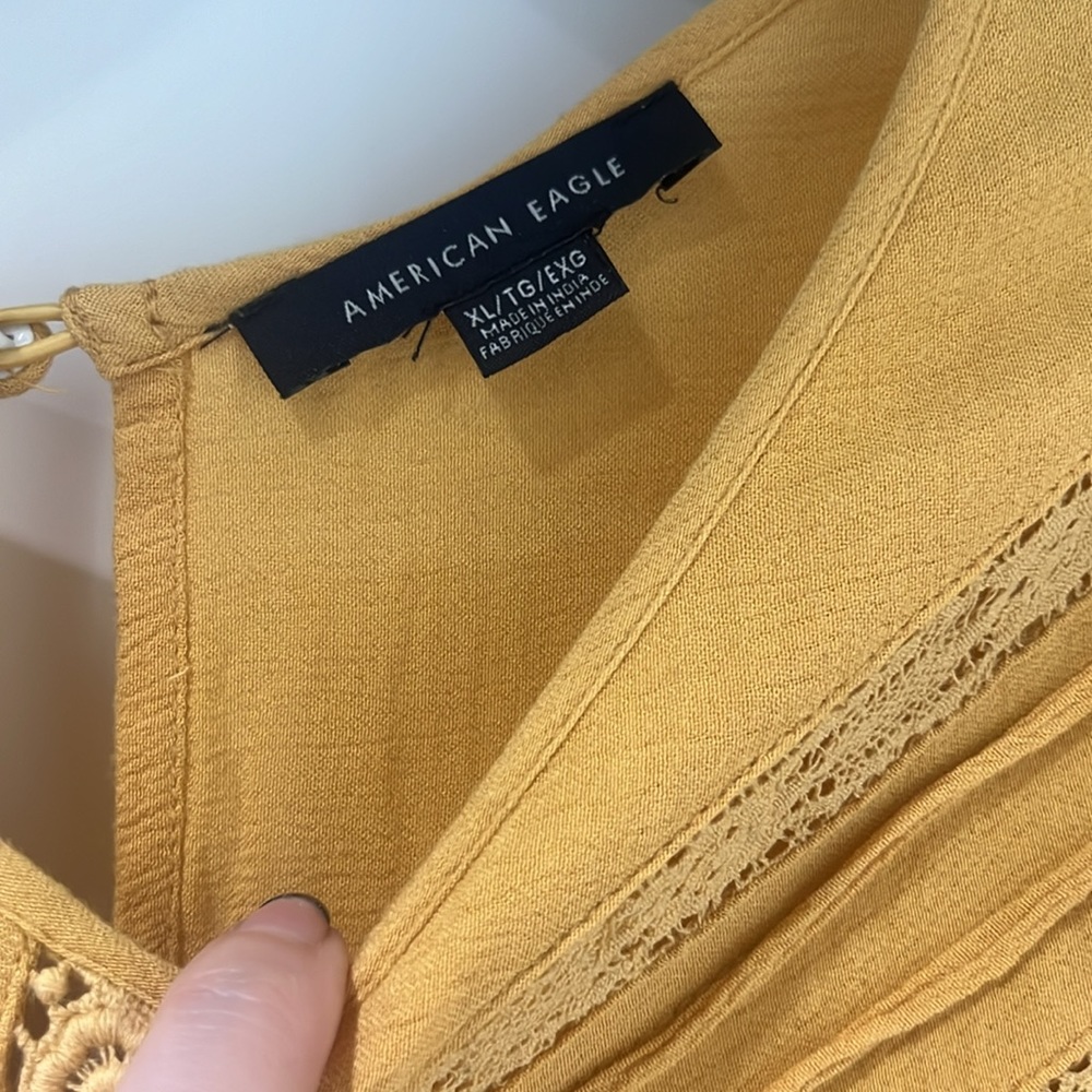 **SOLD!**American Eagle Flutter Top in Mustard Yellow/Gold - Picture 2 of 5